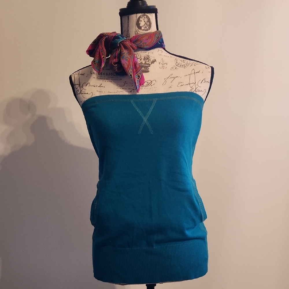 Teal Strapless Top